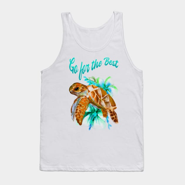 Turtle, Flower, Positive, Marine, Spiritual Tank Top by Strohalm